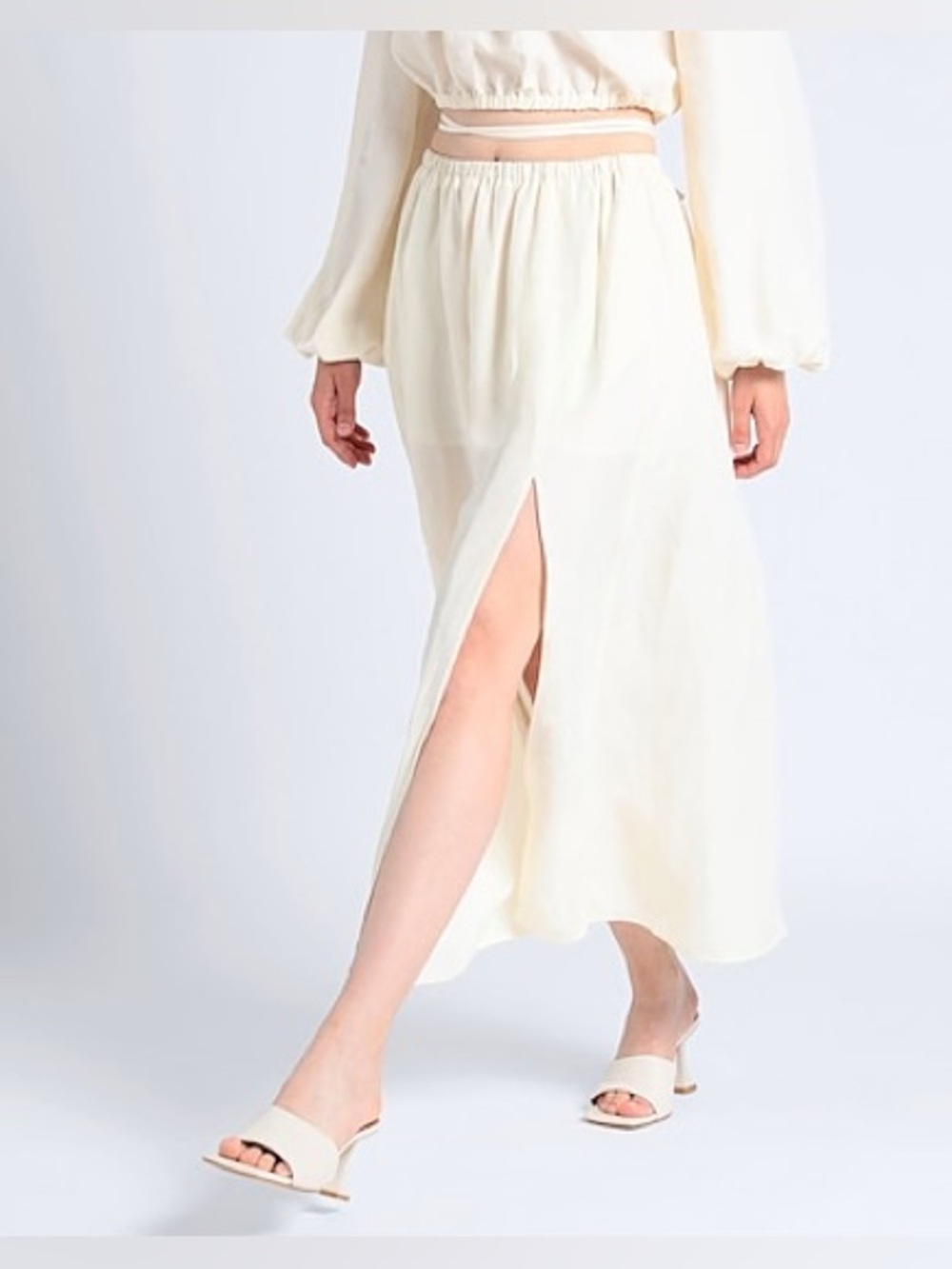 & Other Stories Cream Midi/Maxi Skirt with Front Slit